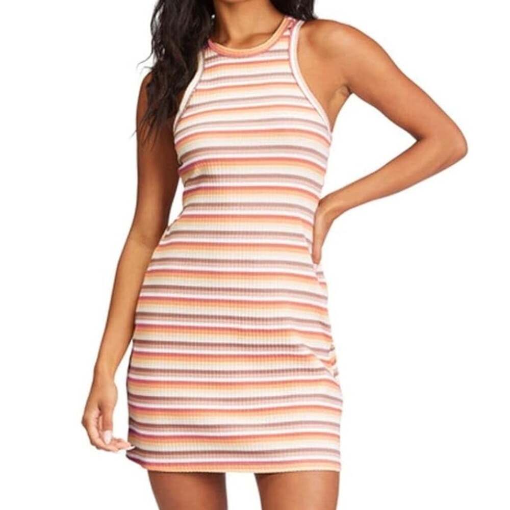 Billabong Women’s Medium Mini Dress Tomboy Sleeveless Cotton Stretch Ribbed